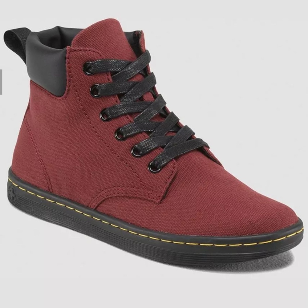 DR MARTENS Maelly Women's Lightweight Canvas Maroon Red Sneaker Boots Size 7
